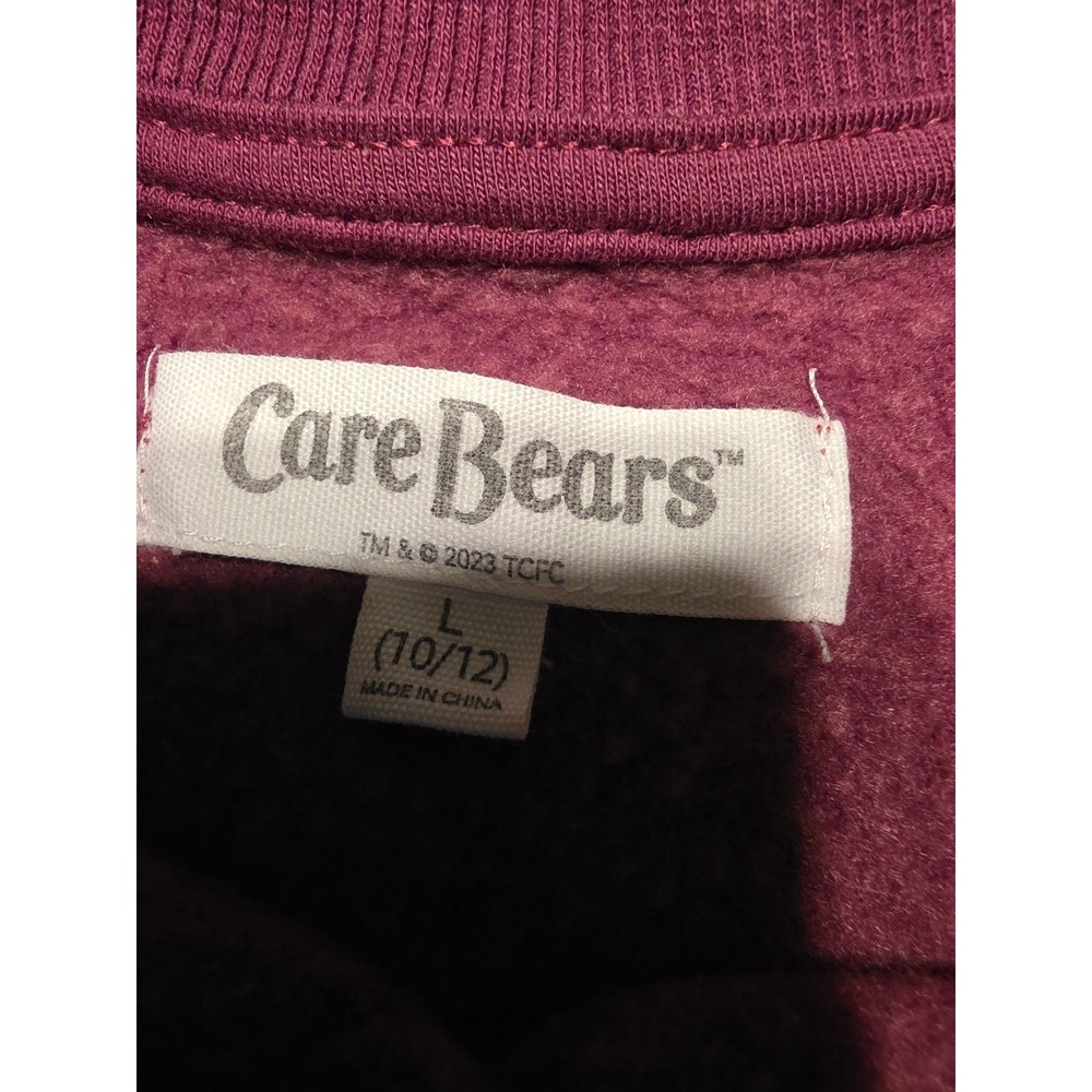 989 Care Bears Kids Maroon Be Kind To Your Mind Graphic Sweatshirt L 10/12 - Picture 2 of 5